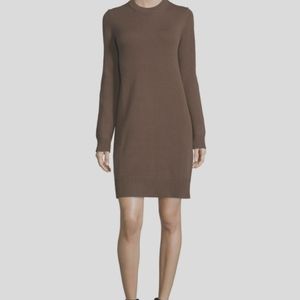 Michael Kors knit sweater mini cashmere chocolate brown dress